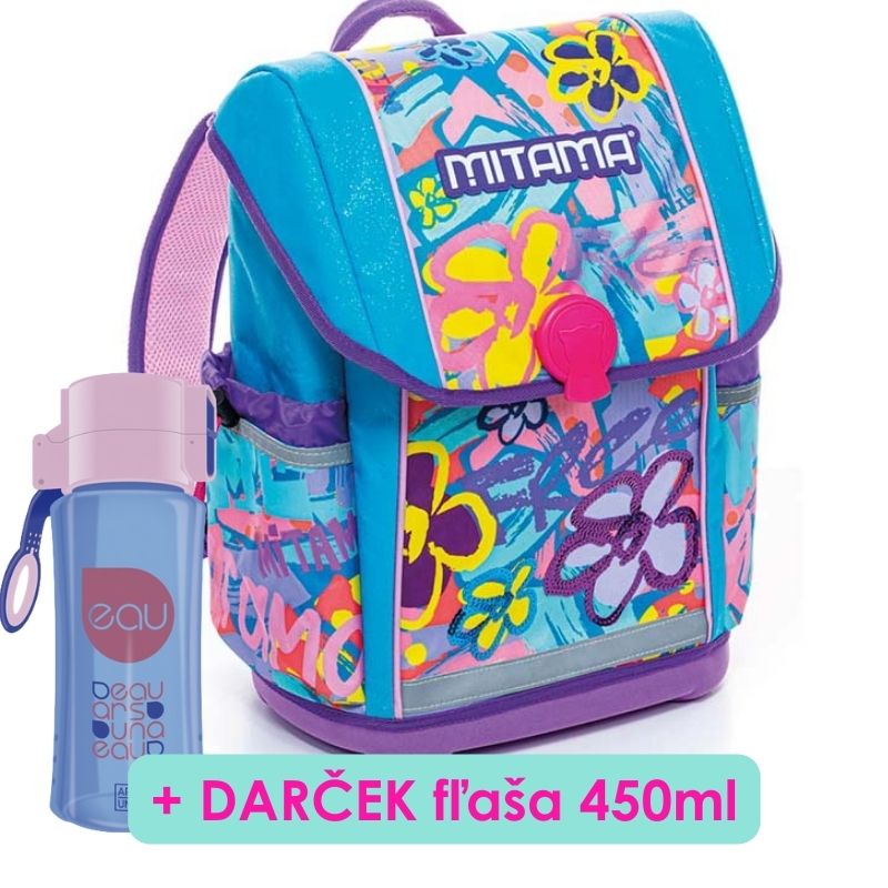 Kompaktná školská taška MITAMA Flower +Darček 076