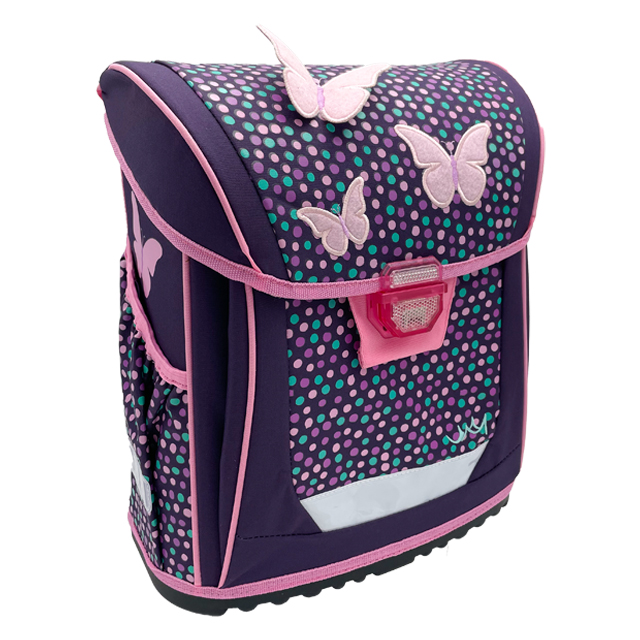 Kompaktná školská taška REYBAG Pink Butterfly