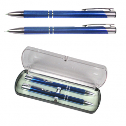 Darèeková súprava pero+ceruzka modrá