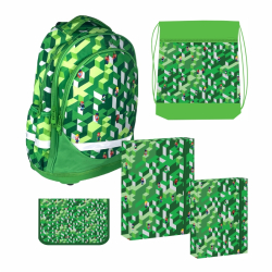 Školský set 5dielny REYBAG Green Pixel