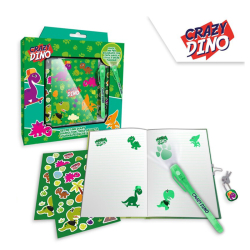Zápisník so zámkom + magické pero Crazy Dino