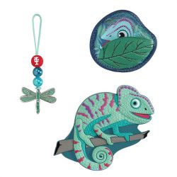 Doplnkový set obrázkov MAGIC MAGS Tropický chameleón k aktovkám GRADE, SPACE, CLOUD, 2v1 a KID